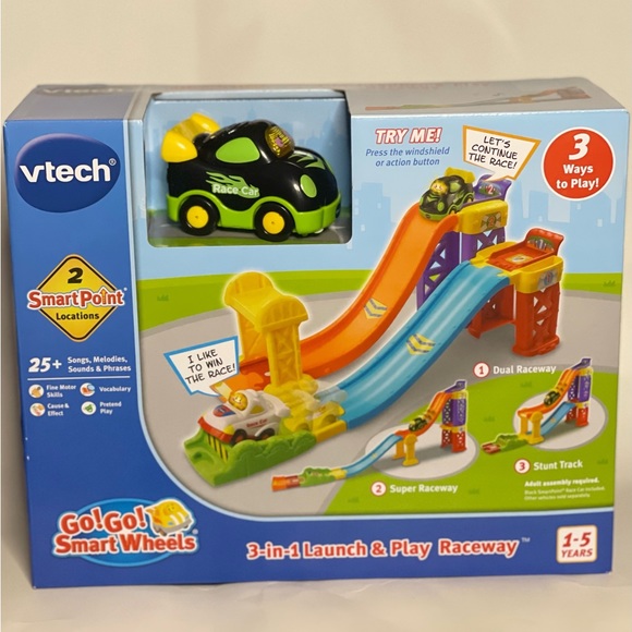 VTech Go Go Smart Wheels 3 in 1 Launch & Play Raceway - Picture 1 of 4